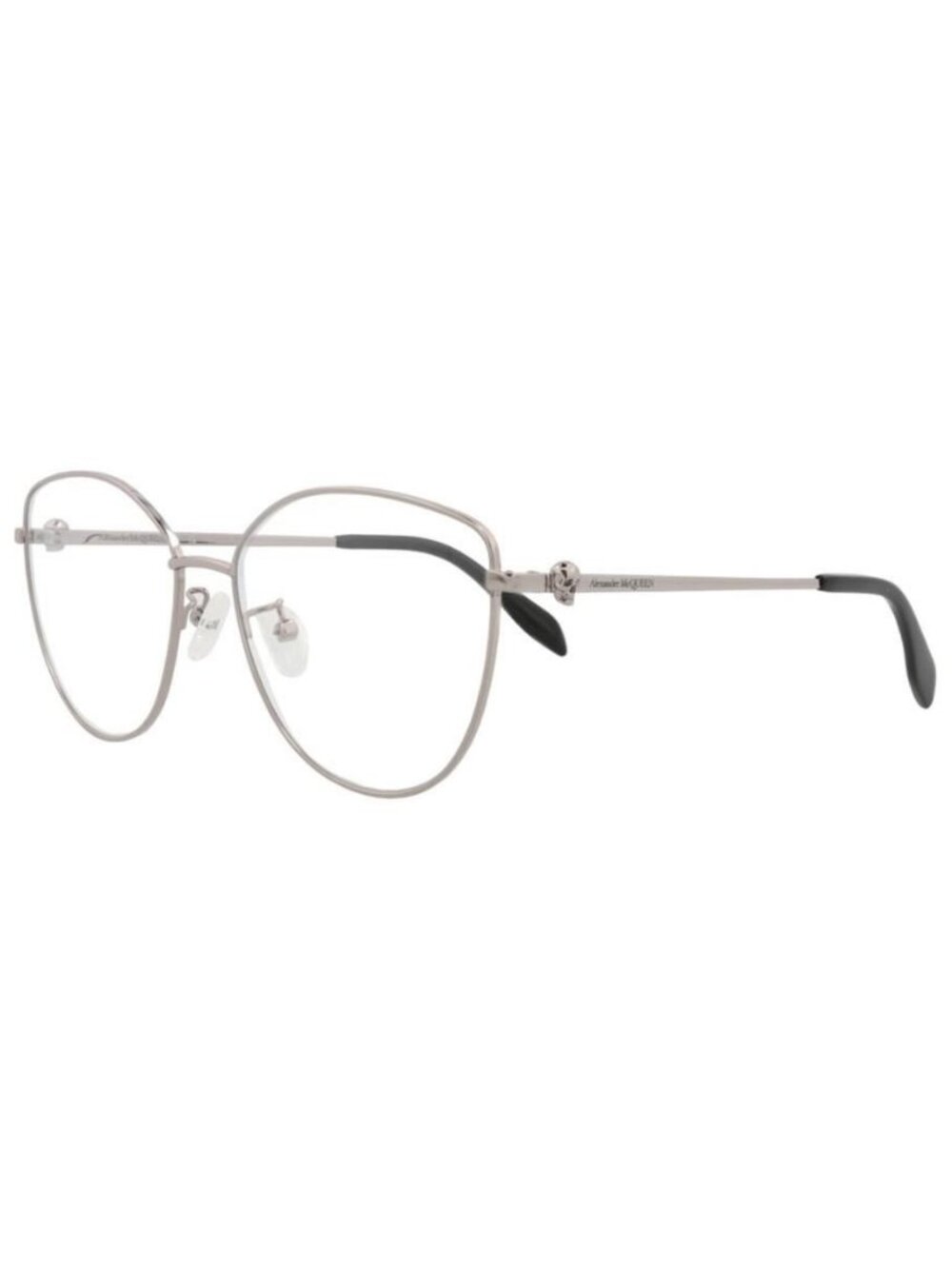 New Alexander McQueen Womens Cat Eye Ruthenium Ruthenium Transparent Fashion Des